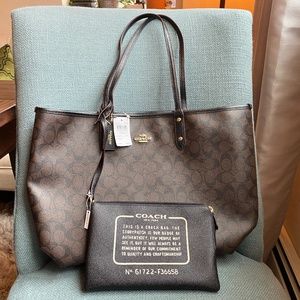Coach Reversible Tote with wristlet